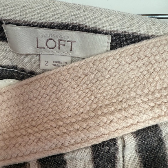 LOFT Black and Cream Striped A-Line Skirt - Picture 3 of 3